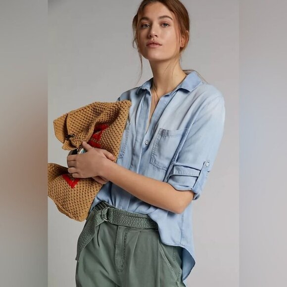 Cloth & Stone Women’s Long Sleeve Button-Up Shirt – Size Small - Picture 1 of 14